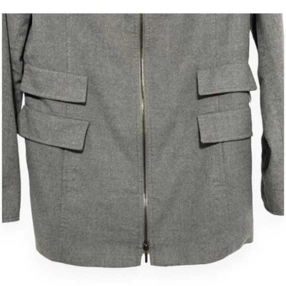 Akris Punto Light Gray Zip Front 100% Lightweight Wool Jacket Size 10 - Picture 5 of 7